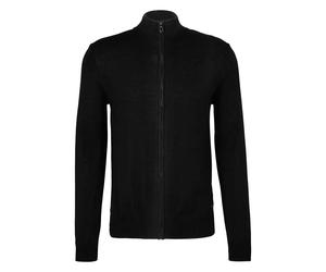 JOOP! Herren Strickjacke - JK-06Davis, Zipper, Stehkragen, Feinstrick, Wolle, uni Schwarz L