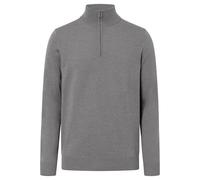 JOOP! Herren Strickpullover - Dario, Feinstrick, Stehkragen mit Reißverschluss, Schurwolle L Grau