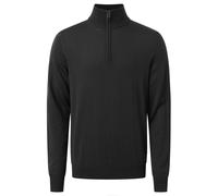 JOOP! Herren Strickpullover - Dario, Feinstrick, Stehkragen mit Reißverschluss, Schurwolle XL Schwarz