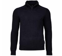 JOOP! Herren Strickpullover mit Troyer-Zip - Thom, Feinstrick mit Struktur, Woll-Mix Blau M