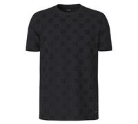 JOOP! Herren T-Shirt mit Allover-Logo - Berno, Rundhals, Kurzarm, Cornflower-Muster, Baumwolle Schwarz M