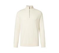 Strickpullover JOOP JEANS "Lauriono", Herren, Gr. L, beige (natural), Strick, Obermaterial: 80% Wolle, 20% Polyamid, unifarben, regular fit normal, Rundhals, eingesetzt Rippstrickbündchen, Pullover, m