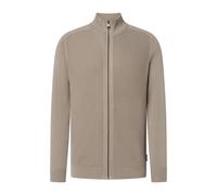 JOOP! JEANS Herren Strickjacke - Olegor, Baumwolle, Grobstrick, Zipjacke, Stehkragen, Reißverschluss Beige 2XL