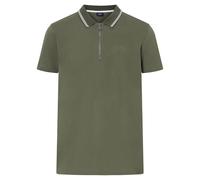 JOOP! JEANS Herren Poloshirt - Adam, Pique, Reißverschluss, Stretch, Kontraststreifen Grün M