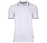 Poloshirt JOOP JEANS "Agnello", Herren, Gr. M, weiß, Jersey, Obermaterial: 95% Baumwolle, 5% Elasthan, unifarben, casual, regular fit normal, Rundhals, Kurzarm eingesetzt angesetztes Bündchen kontrast