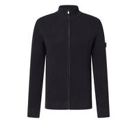 JOOP! JEANS Herren Strickjacke - Hajoros, Baumwolle, Grobstrick, Zipjacke, Stehkragen, Reißverschluss M Schwarz