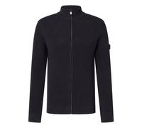 JOOP! JEANS Herren Strickjacke - Hajoros, Baumwolle, Grobstrick, Zipjacke, Stehkragen, Reißverschluss Schwarz 2XL