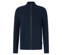 JOOP! JEANS Herren Strickjacke mit Stehkragen - Peeter, Baumwolle, Grobstrick, Zipjacke, Stehkragen, Reißverschluss M Blau