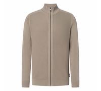 JOOP! JEANS Herren Strickjacke - Olegor, Baumwolle, Grobstrick, Zipjacke, Stehkragen, Reißverschluss Beige M