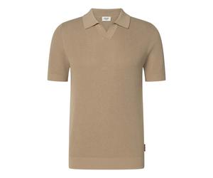 JOOP! JEANS Herren Strickpolo - Adrianor, Polokragen, Baumwolle, Waffelstrick Beige L