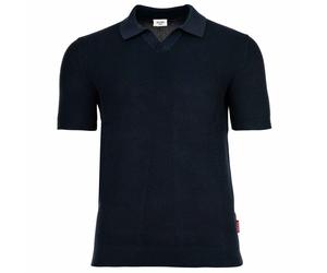 JOOP! JEANS Herren Strickpolo - Adrianor, Polokragen, Baumwolle, Waffelstrick Dunkelblau XL