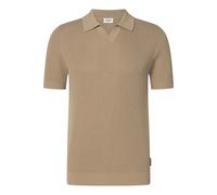 JOOP! JEANS Herren Strickpolo - Adrianor, Polokragen, Baumwolle, Waffelstrick L Beige