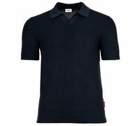 JOOP! JEANS Herren Strickpolo - Adrianor, Polokragen, Baumwolle, Waffelstrick L Blau