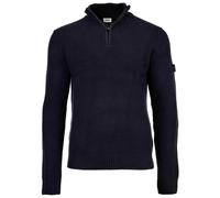 JOOP! JEANS Herren Strickpullover - Henrios, Grobstrick, Baumwolle, Half-Zipkragen, Bündchen, einfarbig XL Blau