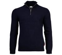 JOOP! JEANS Herren Strickpullover - Lauriono, Feinstrick, Wolle, Steh-Zipkragen, Bündchen, einfarbig Dunkelblau XL
