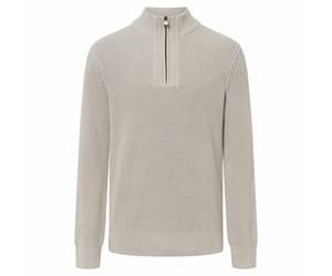 JOOP! JEANS Herren Strickpullover mit Troyer-Zip - Henrio, Zipjacke, Stehkragen, Reißverschluss Hellgrau 3XL