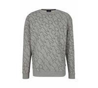 JOOP! JEANS Herren Sweatshirt - Sweater, Rundhals, Logo-Allover, Baumwolle Grau / S S Grau
