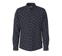 Langarmhemd JOOP JEANS "Hansen", Damen, Gr. L, N-Gr, dunkelblau, Web, Obermaterial: 100% Baumwolle, bedruckt, gemustert, mehrfarbig, normal, Manschette, Hemden (85618365-L) dunkelblau