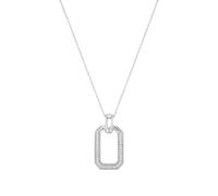 JOOP! Kette mit Anhänger 925 Sterling Silber Damen Halsschmuck, mit Zirkonia synth., 42+3 cm, Weiß, Kommt in Schmuck Geschenk Box, 2038935