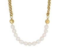 JOOP! Collier Edelstahl Damen Halsschmuck, mit Süßwasserzuchtperle, 45+5 cm, Weiß, Kommt in Schmuck Geschenk Box, 2038981