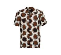 JOOP! Kurzarmhemd Herren Comfort Fit Kurzarm Viskose braun, M