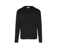 Langarmshirt JOOP JEANS "JJJ-33Alphis-L", Herren, Gr. XL, schwarz, Jersey, Obermaterial: 100% Baumwolle, clean, unifarben, regular fit normal, Rundhals, abgesteppt, Shirts Langarmshirt, mit Logosticke