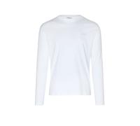 Langarmshirt JOOP JEANS "JJJ-33Alphis-L", Herren, Gr. M, weiß, Jersey, Obermaterial: 100% Baumwolle, clean, unifarben, regular fit normal, Rundhals, abgesteppt, Shirts Langarmshirt, mit Logostickerei