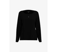 JOOP! Damen Langarmshirt mit Logo-Print - Cosy, Longsleeve, Rundhals, Cotton Stretch Schwarz / S S Schwarz