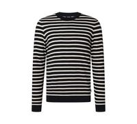 JOOP! Pullover Herren Regular Fit Rundhals Baumwolle blau gestreift, M