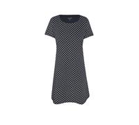 Nachthemd JOOP "Cosy", Damen, Gr. 36, N-Gr, blau (navy aop), Obermaterial: 95% Baumwolle, 5% Elasthan, unifarben, comfort fit wadenlang, Rundhals, Kleider Nachthemd, mit Cornflower-Alloverprint (60870