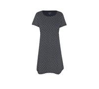 Nachthemd JOOP "Cosy", Damen, Gr. 38, N-Gr, blau (navy aop), Obermaterial: 95% Baumwolle, 5% Elasthan, unifarben, comfort fit wadenlang, Rundhals, Kleider Nachthemd, mit Cornflower-Alloverprint (60870