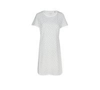 Nachthemd JOOP "Cosy", Damen, Gr. 44, N-Gr, weiß (sanftes weiß aop), Obermaterial: 95% Baumwolle, 5% Elasthan, gemustert, comfort fit wadenlang, Rundhals, Kleider Nachthemd, mit Cornflower-Alloverprin