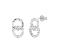 JOOP! Ohrstecker für Damen, Sterling Silber 925 mit Zirkonia, 15 mm, Silber, Geschenkidee, kommt in Schmuck Geschenk Box, 2100819