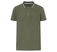 JOOP! JEANS Herren Poloshirt - Adam, Pique, Reißverschluss, Stretch, Kontraststreifen Grün M