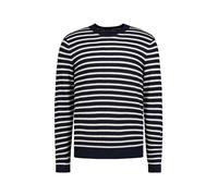 JOOP! Pullover Herren Regular Fit Rundhals Baumwolle blau gestreift, M
