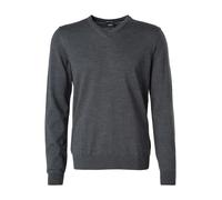 JOOP! Pullover Herren Regular Fit V-Ausschnitt Merinowolle grau, L