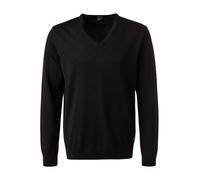 JOOP! Pullover Herren Regular Fit V-Ausschnitt Merinowolle schwarz, L