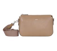 Umhängetasche JOOP "sofisticato 1.0 jasmina shoulderbag shz", Damen, Gr. B/H/T: 24cm x 15cm x 6cm, beige (portabella), Leder, unifarben, Taschen, Handtasche Damen Schultertasche Tasche Damen (82757110