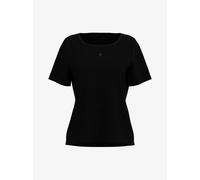 JOOP! Damen T-Shirt mit Logo-Print - Cosy, Kurzarm, Rundhals, Cotton Stretch Schwarz L