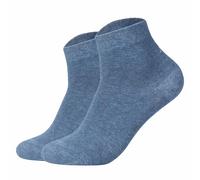 JOOP! Unisex Quarter-Socken, 2er Pack - Premium Essential Organic Cotton Quarter, Logo, einfarbig Blau 39-42