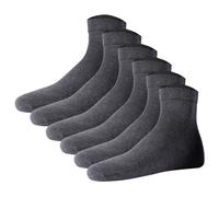 JOOP! Unisex Quarter-Socken, 6er Pack - Premium Essential Organic Cotton Quarter, Logo, einfarbig Anthrazit meliert 35-38