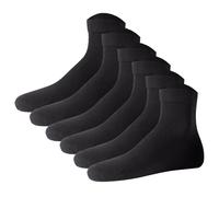 JOOP! Unisex Quarter-Socken, 6er Pack - Premium Essential Organic Cotton Quarter, Logo, einfarbig Schwarz 43-46