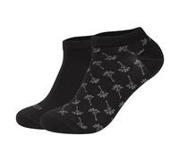 JOOP! Unisex Sneakersocken, 2er Pack - Premium Essential Iconic Sneaker, Logo, einfarbig Schwarz 35-38