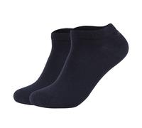JOOP! Unisex Sneakersocken, 2er Pack - Premium Essential Organic Cotton Sneaker, Logo, einfarbig Dunkelblau 35-38