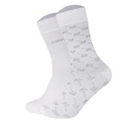 JOOP! Unisex Socken, 2er Pack - Premium Essential Iconic Socks, Logo, Baumwollmischung Weiß 35-38