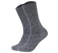 JOOP! Unisex Socken, 2er Pack - Premium Essential Organic Cotton Socks, gemustert Dunkelgrau meliert 39-42