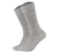 JOOP! Unisex Socken, 2er Pack - Premium Essential Organic Cotton Socks, Logo, einfarbig Hellgrau meliert 35-38