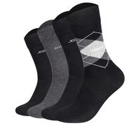 JOOP! Unisex Socken, 4er Pack - Premium Essential Socks in Box, Geschenkbox, Logo Schwarz/Grau 43-46