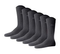 Joop! Unisex Socken, 6er Pack - Premium Essential Organic Cotton Socks, Logo, einfarbig Anthrazit meliert 43-46