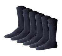 Joop! Unisex Socken, 6er Pack - Premium Essential Organic Cotton Socks, Logo, einfarbig Dunkelblau 35-38